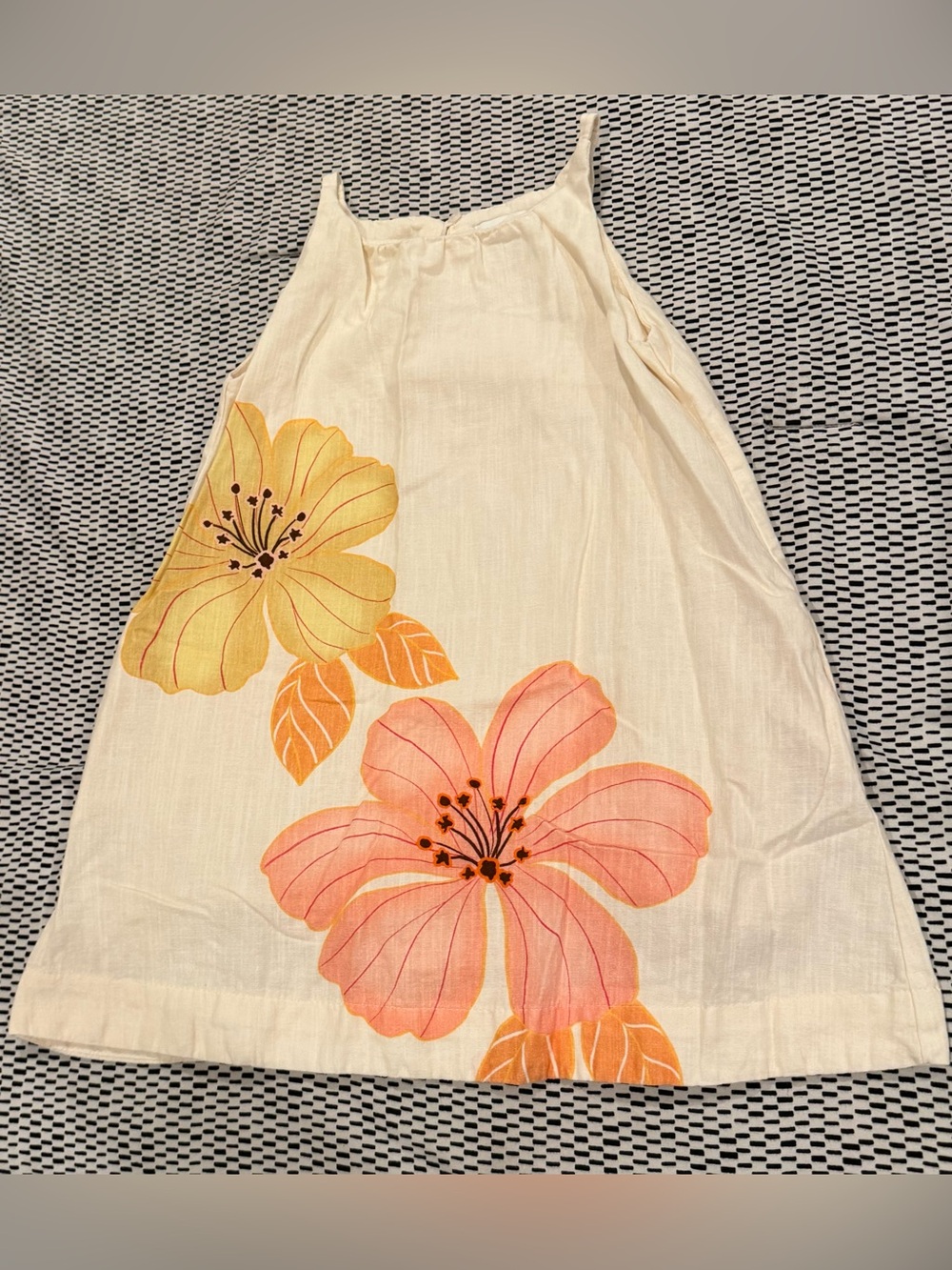 Zara Cream Floral Print Girls Dress (6/7)